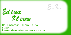 edina klemm business card